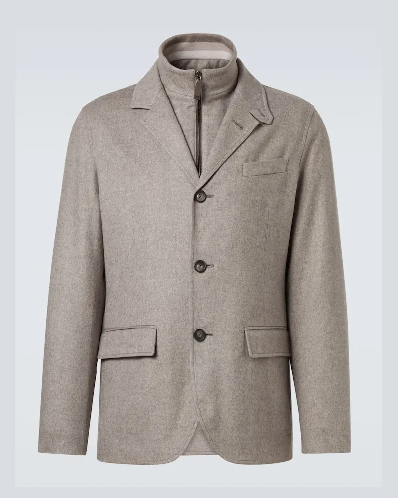 Herno Blazer aus Seide und Kaschmir Braun
