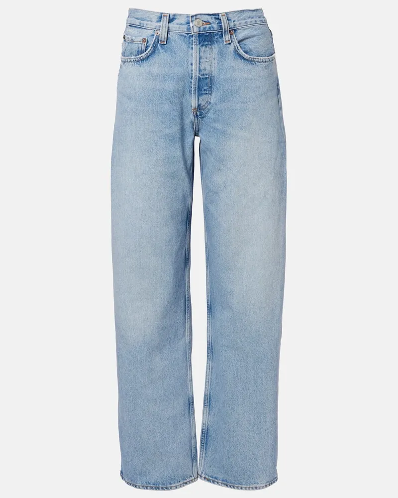 AGOLDE Mid-Rise Wide-Leg Jeans Blau