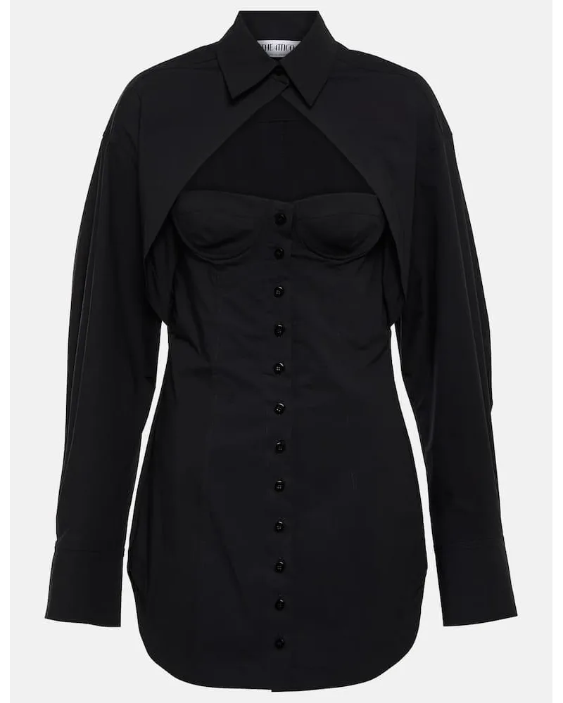 ATTICO Minikleid aus einem Baumwollgemisch Schwarz
