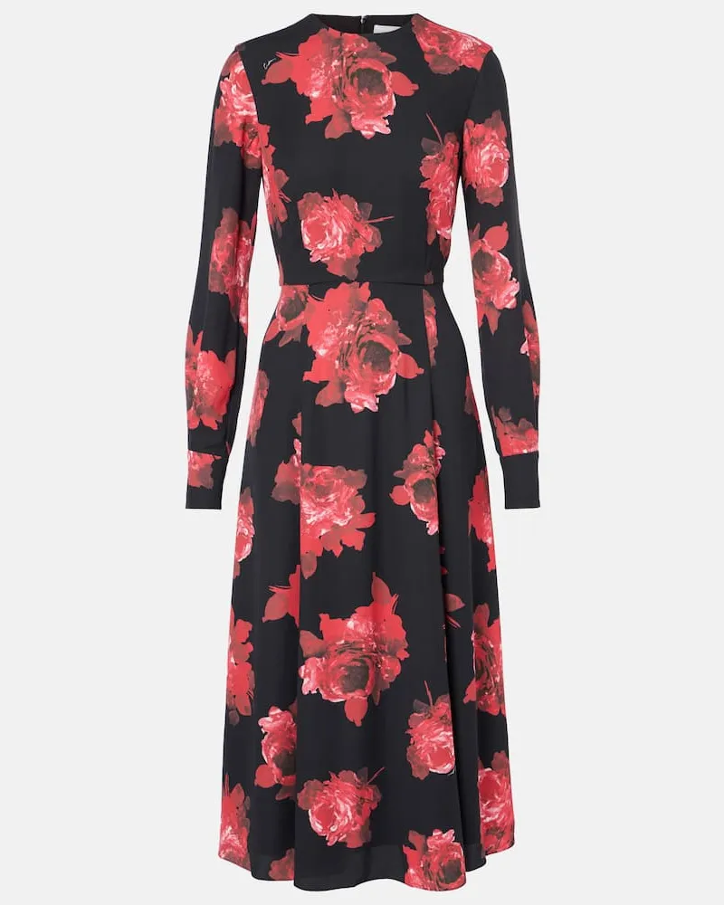 Erdem Midikleid aus Crêpe Rot
