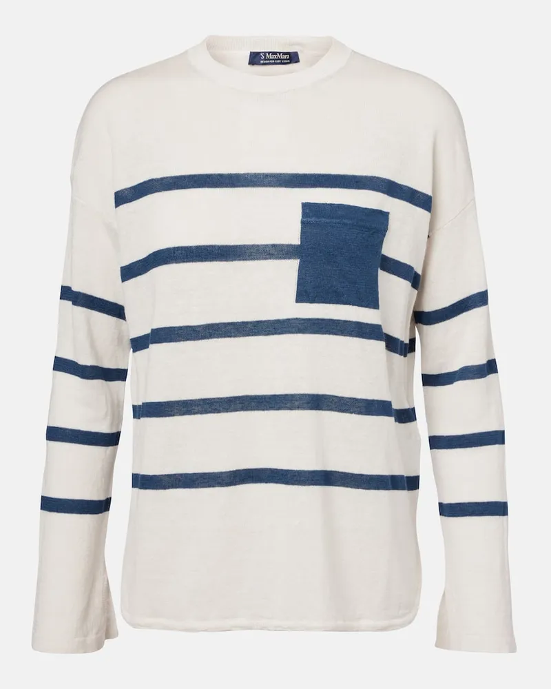 Max Mara Pullover Ombre aus Leinen Multicolor