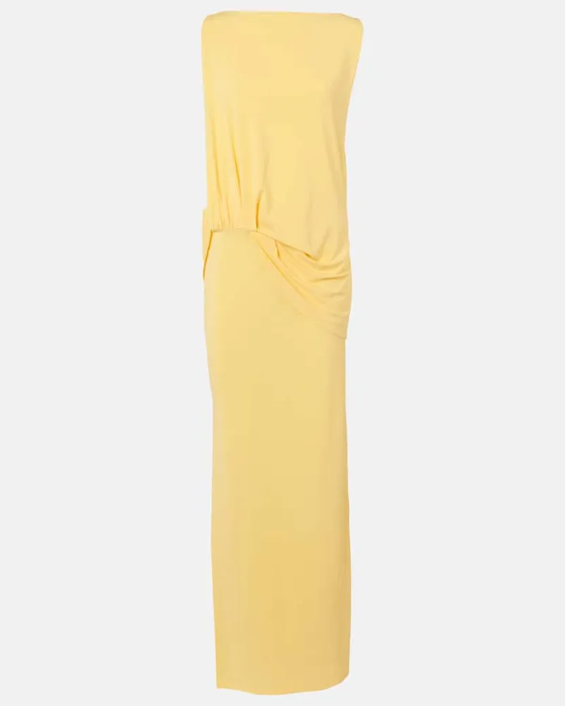 Jacquemus Maxikleid Peplo aus Jersey Gelb