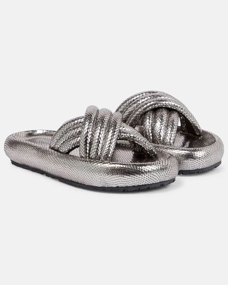 Isabel Marant Sandalen Niloo aus Leder Silber
