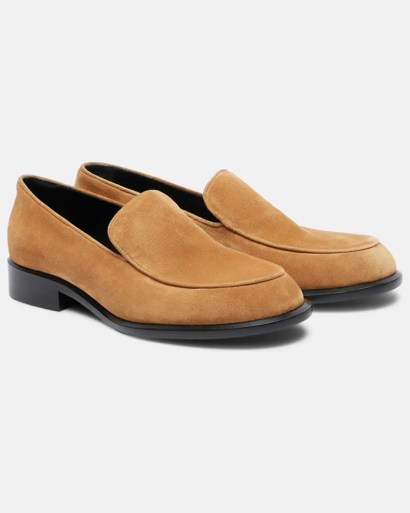 KHAITE Loafers Miles aus Veloursleder Beige
