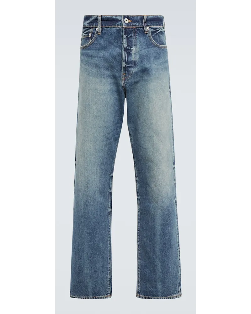 Kenzo High-Rise Straight Jeans Asagao Blau