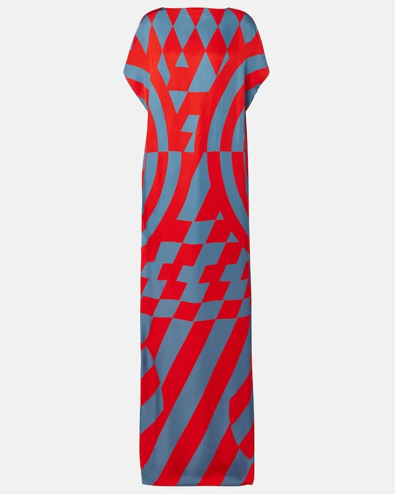 Dries van Noten Maxikleid aus Satin Rot