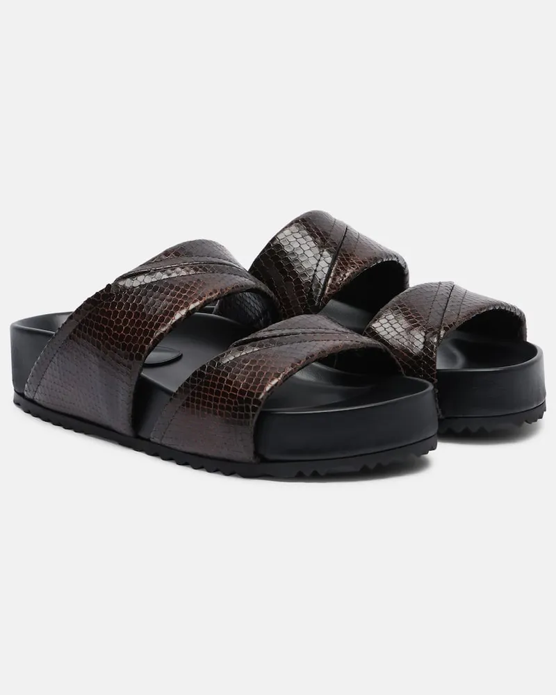 Dries van Noten Plateausandalen aus Leder Braun