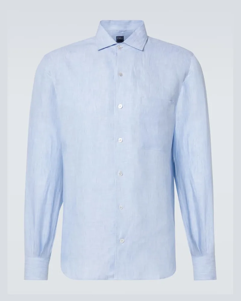 Fedeli Hemd aus Leinen Blau