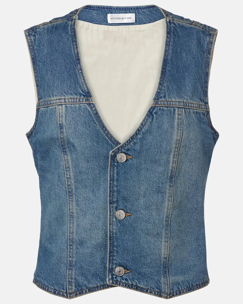 Victoria Beckham Weste aus Denim Blau