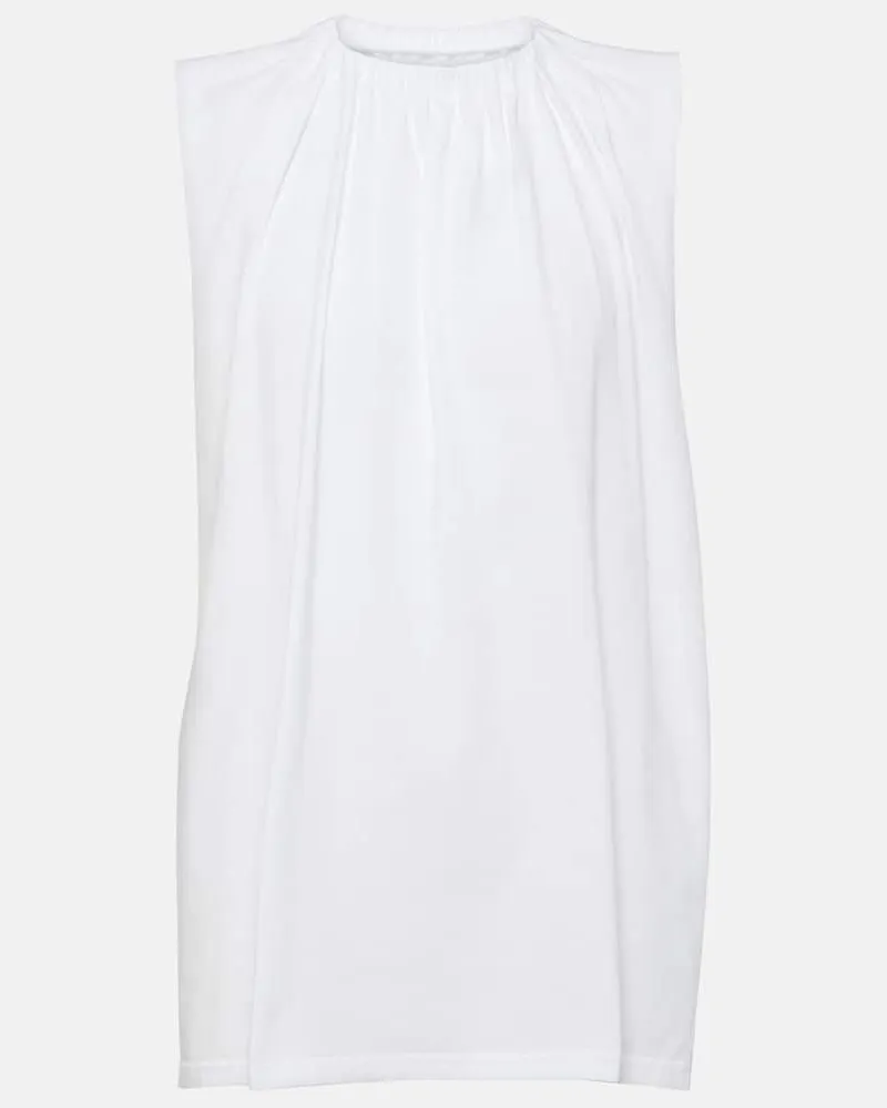 Maison Margiela Top aus Baumwoll-Jersey Weiß
