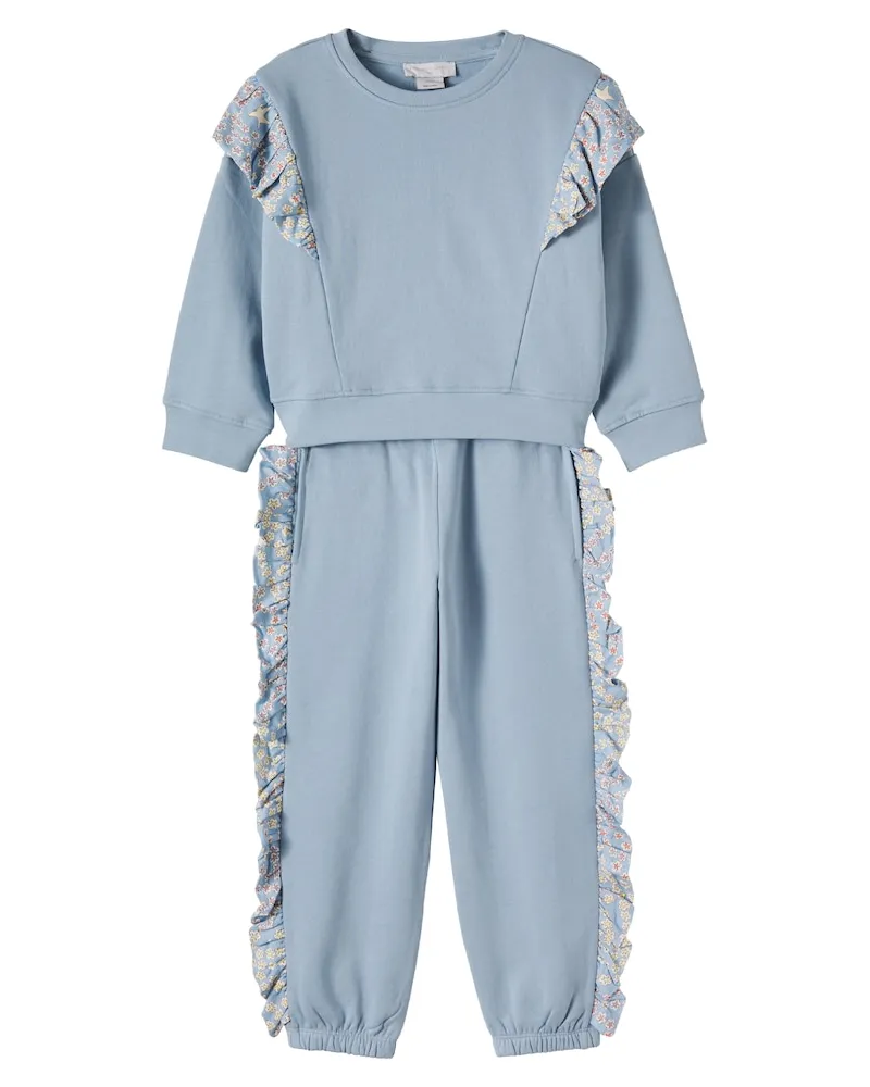 Stella McCartney Kids Set aus Sweatshirt und Sweatpants aus Jersey Blau