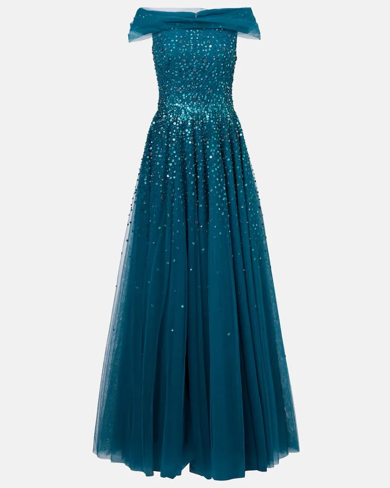 Jenny Packham Robe Bee mit Kristallen Blau