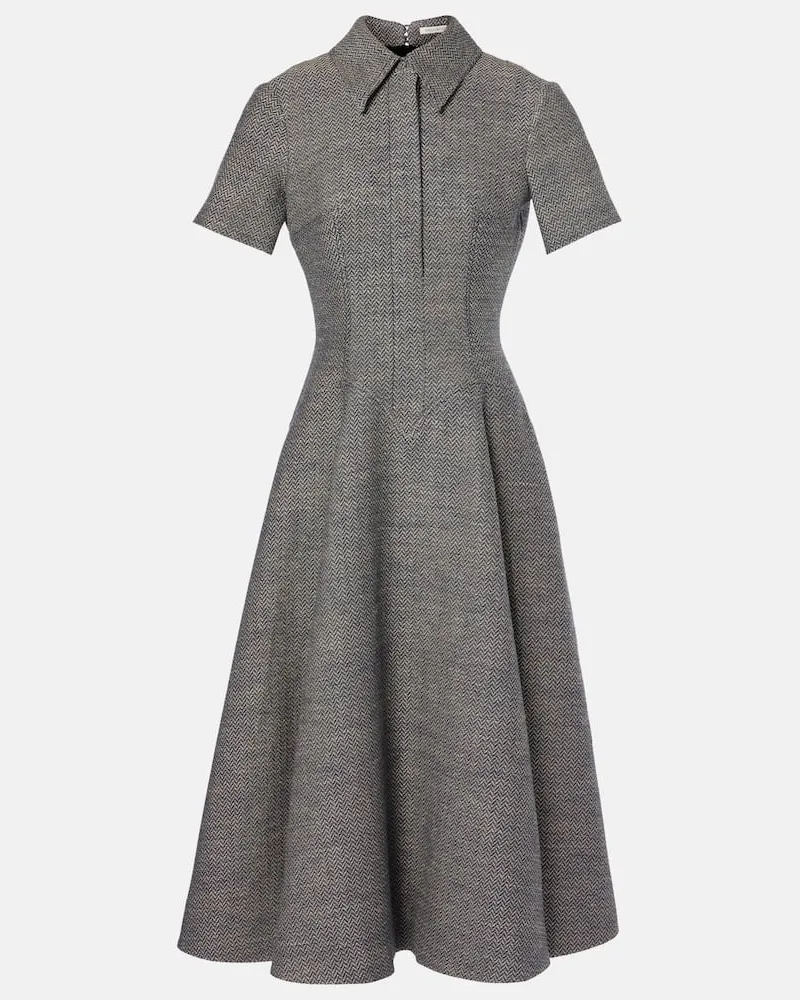 EMILIA WICKSTEAD Midikleid Jody aus Baumwolle und Leinen Blau