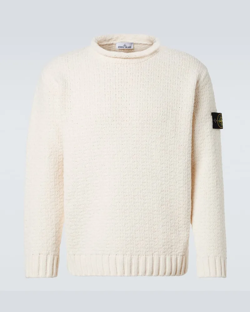 Stone Island Pullover Compass aus Baumwolle Weiß