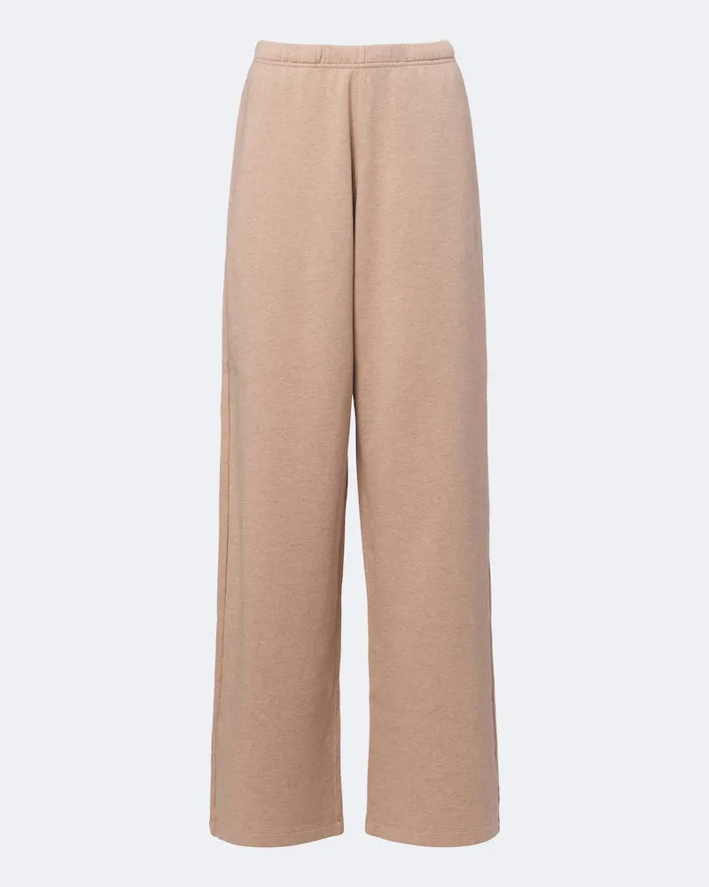 Stella McCartney Weite Hose aus Baumwoll-Jersey Beige