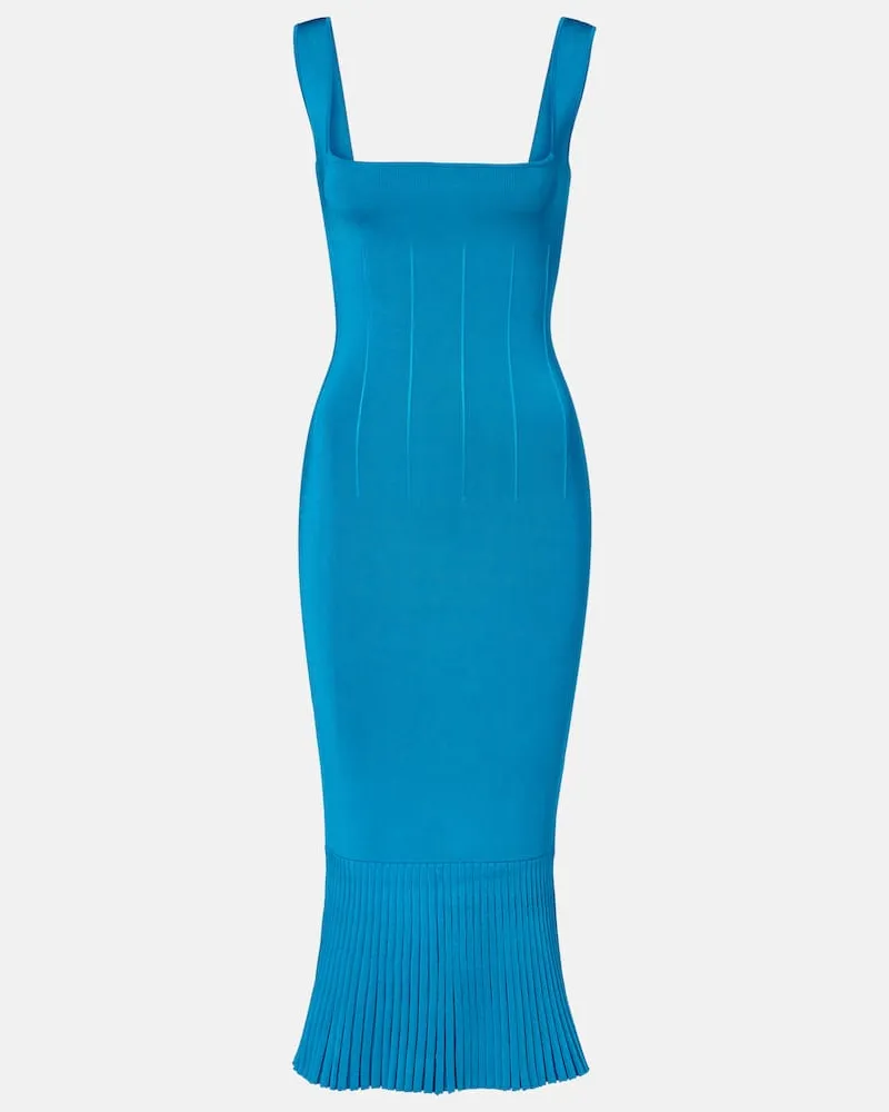 GALVAN Cocktailkleid Atalanta aus Rippstrick Blau