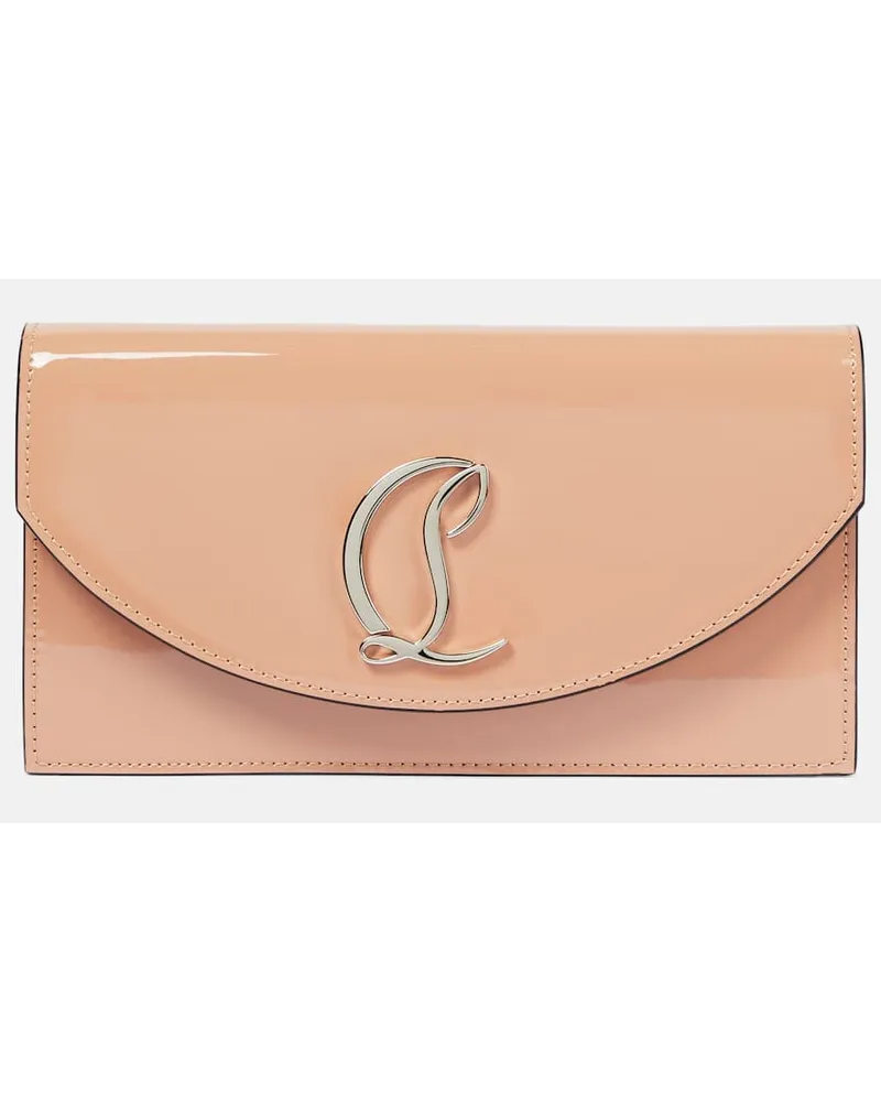 Christian Louboutin Clutch Loubi54 aus Lackleder Beige