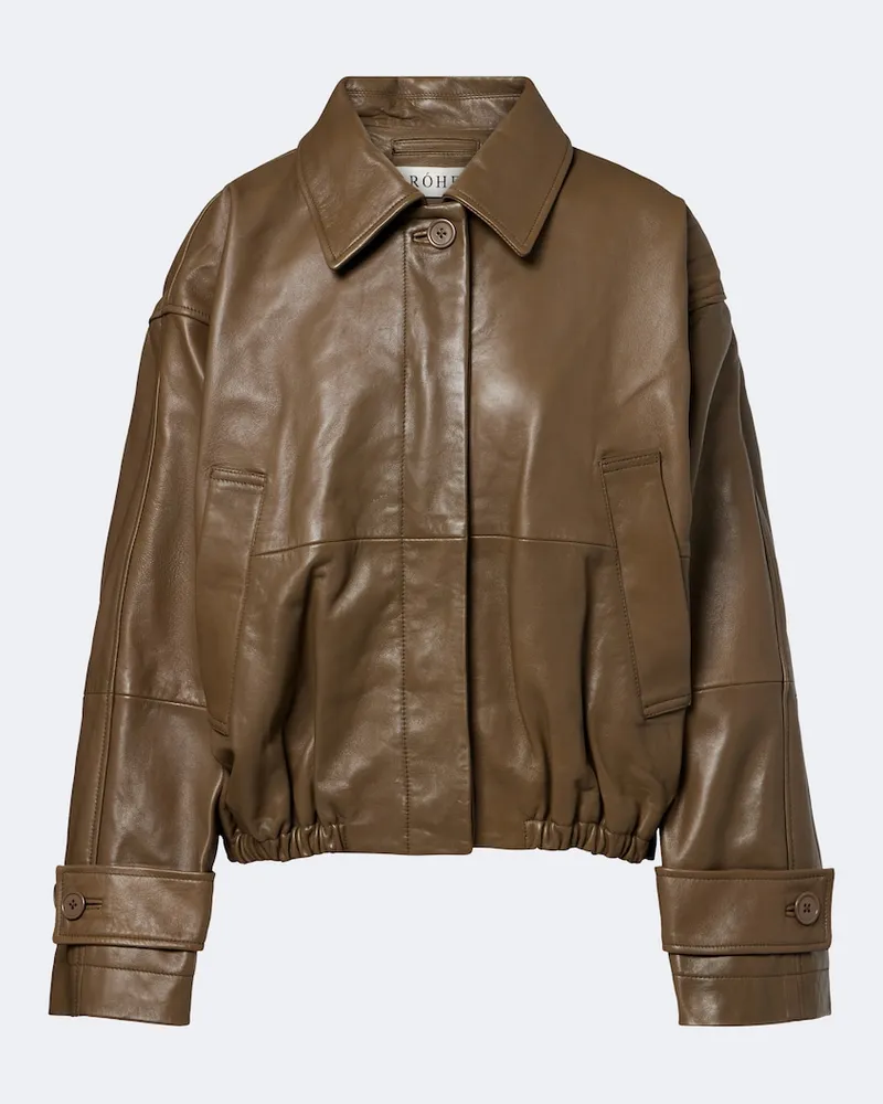 Róhe Róhe Blousonjacke aus Leder Braun