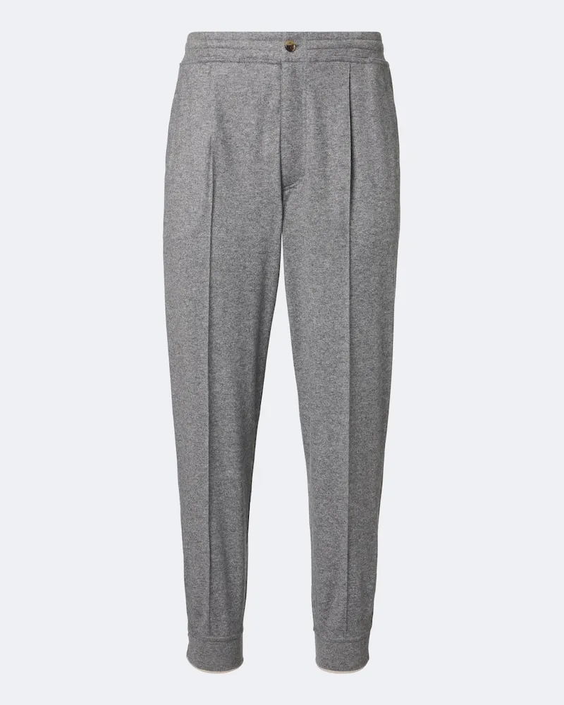 Brunello Cucinelli Slim Hose aus Kaschmir Grau
