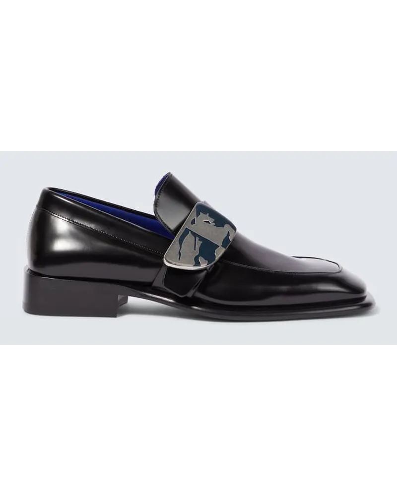 Burberry Loafers Shield EKD aus Leder Schwarz