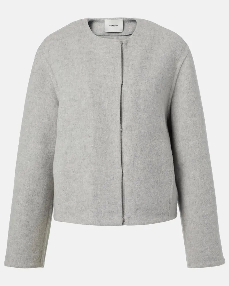 Vince Jacke aus einem Wollgemisch Grau