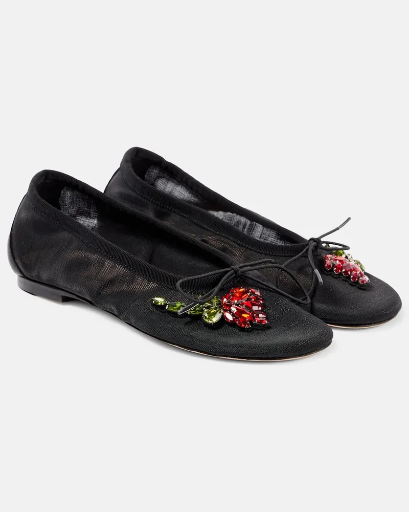 Simone Rocha Verzierte Ballerinas Schwarz