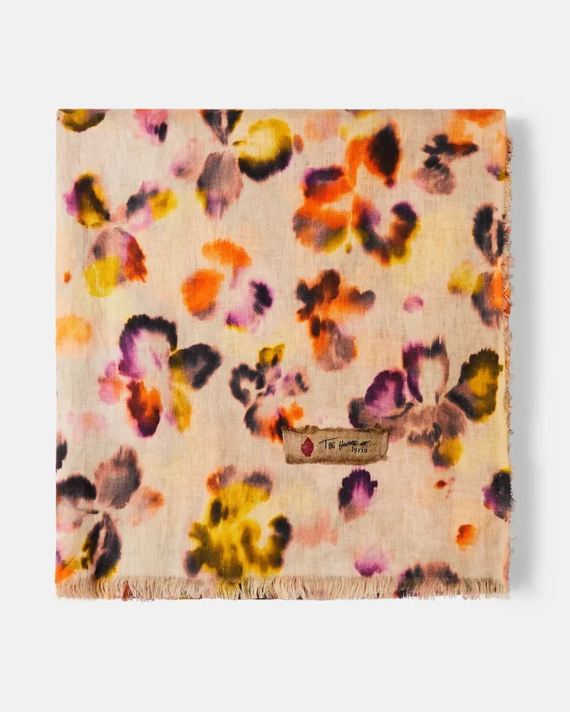 The House of Lyria Bedruckte Decke Firmamento aus Leinen Multicolor