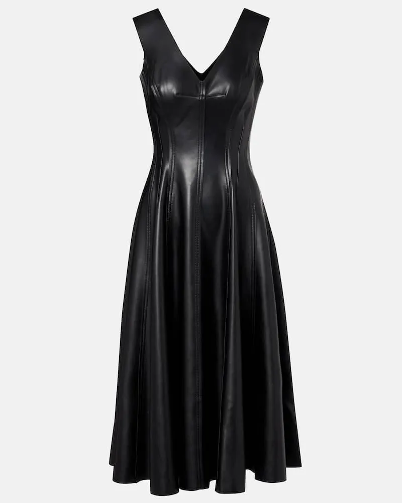 Norma Kamali Midikleid aus Jersey Schwarz