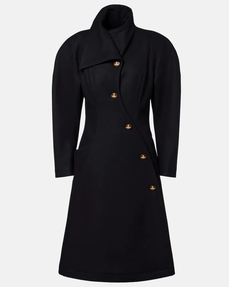 Vivienne Westwood Mantel Breeze aus Wolle und Kaschmir Schwarz