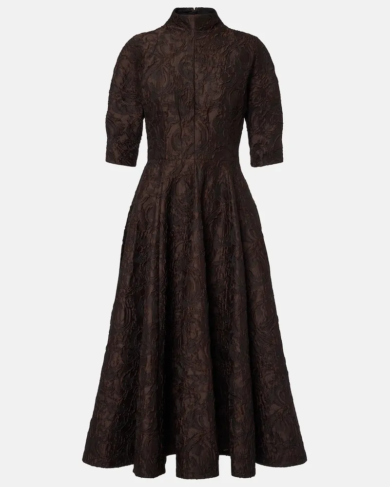 EMILIA WICKSTEAD Midikleid Quinley aus Cloqué Braun