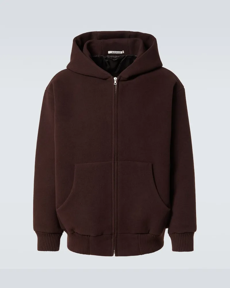 AURALEE Oversize-Kapuzenjacke aus Schurwolle Braun