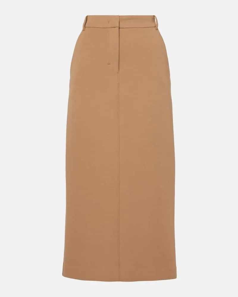 Max Mara Bleistiftrock Como aus einem Baumwollgemisch Nude