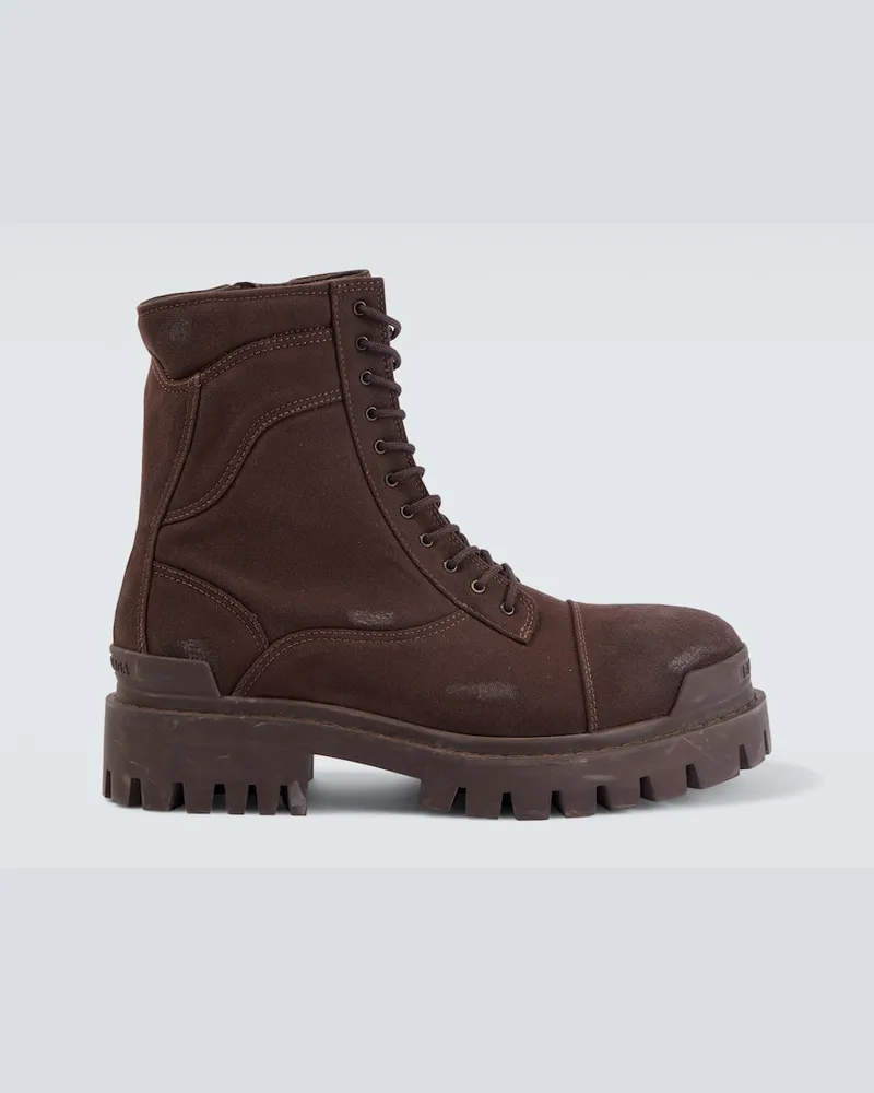 Balenciaga Schnürstiefel Strike Braun