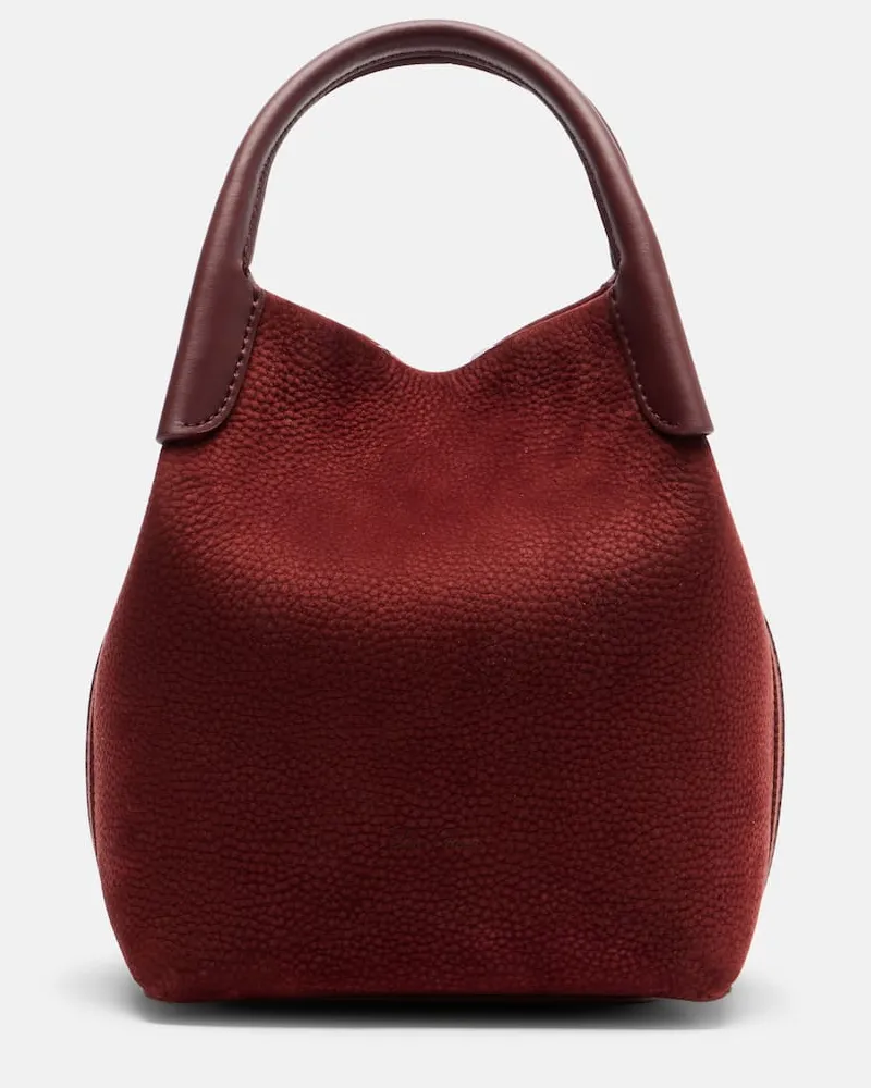 Loro Piana Henkeltasche Bale Small aus Leder Burgunderrot