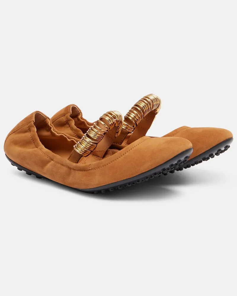 TOD'S Mary-Jane-Ballerinas Dee aus Veloursleder Braun