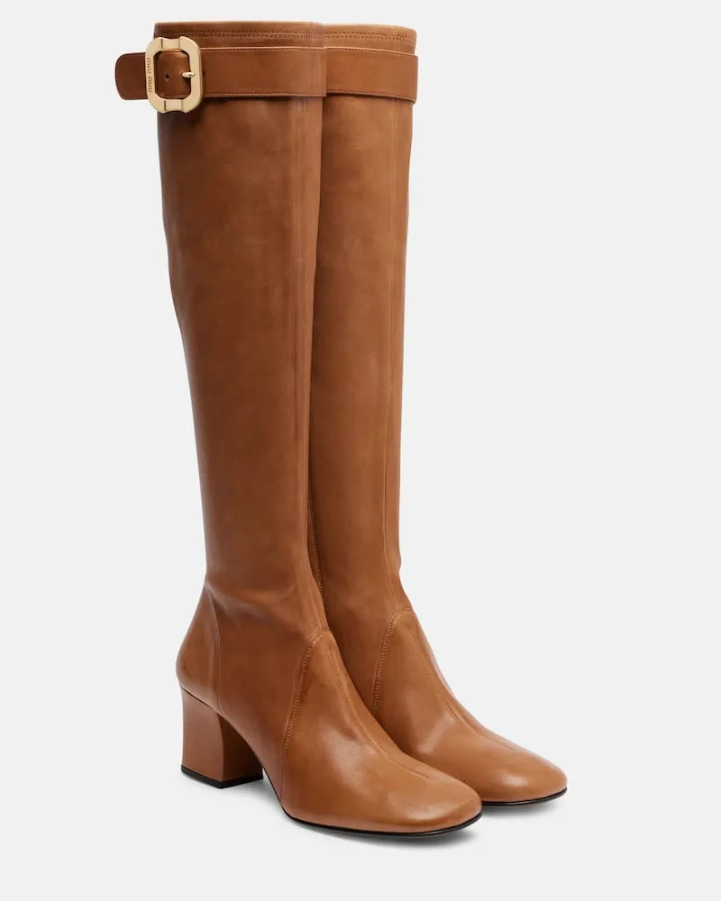 Miu Miu Stiefel aus Leder Braun