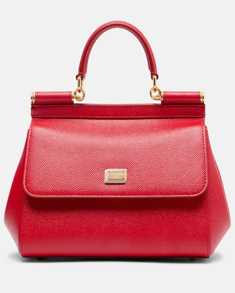 Dolce & Gabbana Tote Bag Sicily Small aus Leder Rot