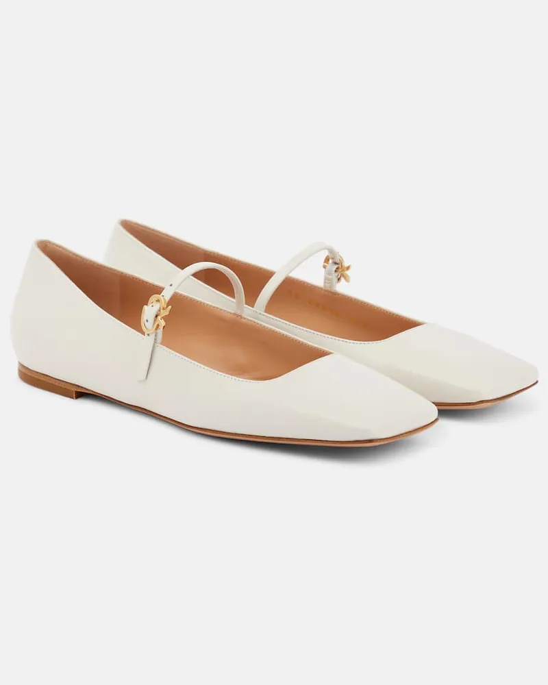 Gianvito Rossi Ballerinas Christina 05 aus Leder Weiß