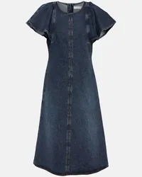 Chloé Chloe Midikleid aus Denim Blau