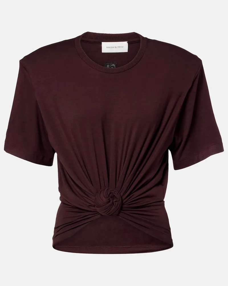 Magda Butrym T-Shirt aus Jersey Braun