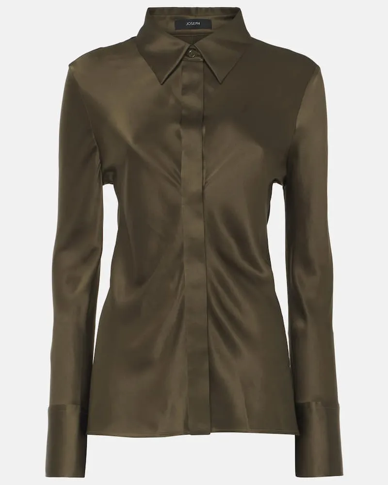 Joseph Bluse Brunel aus Seidensatin Grün
