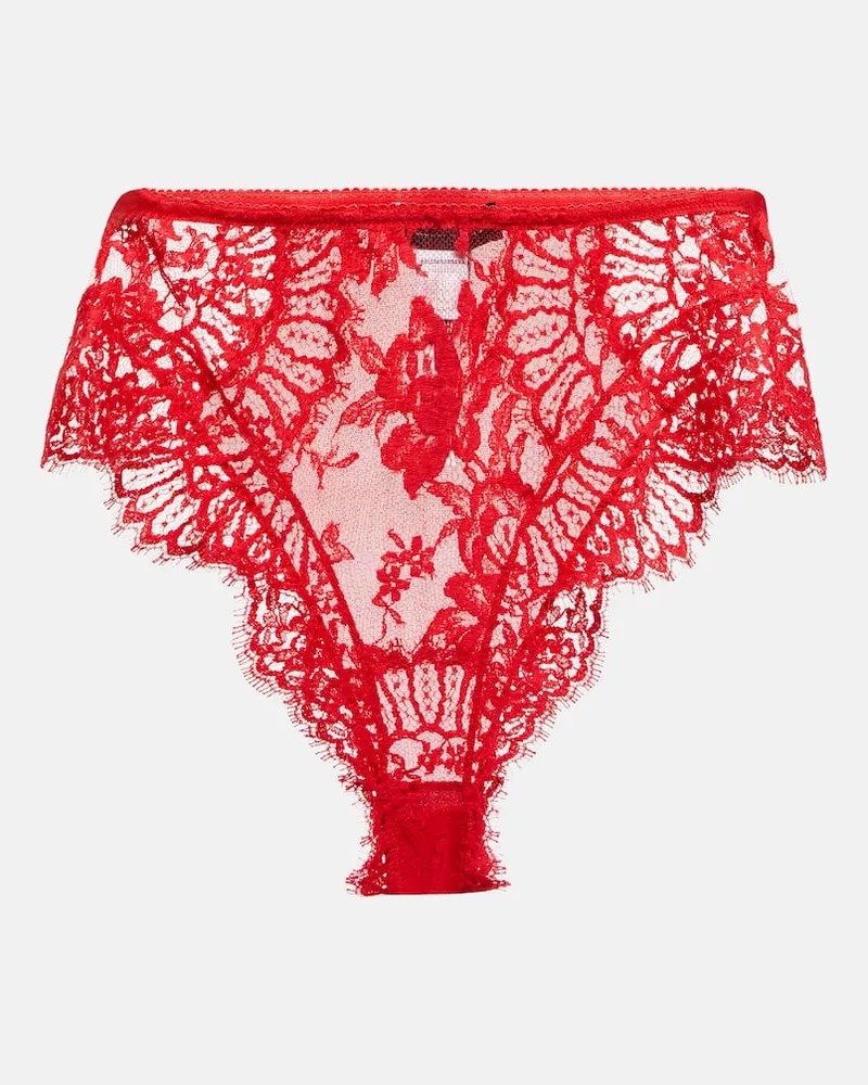 Dolce & Gabbana High-Rise-Höschen aus Spitze Rot