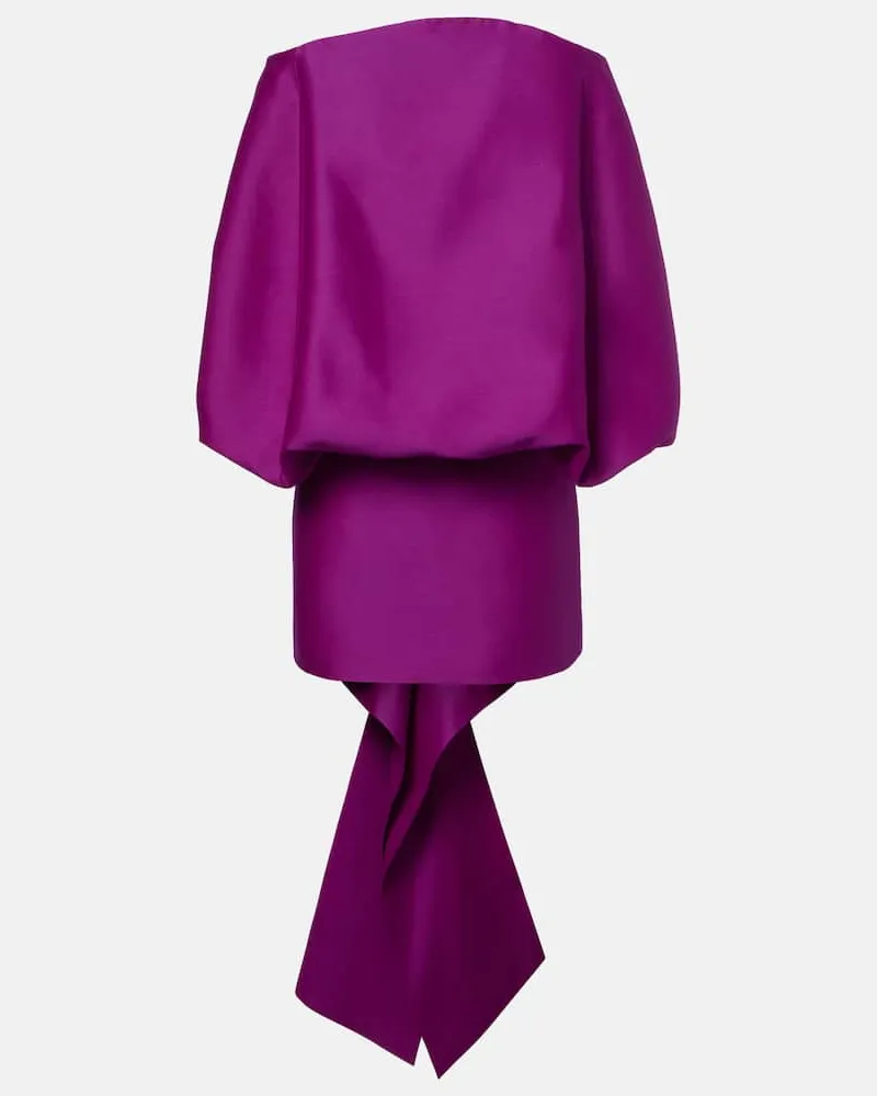 Balenciaga Off-Shoulder-Minikleid aus Wolle und Seide Violett