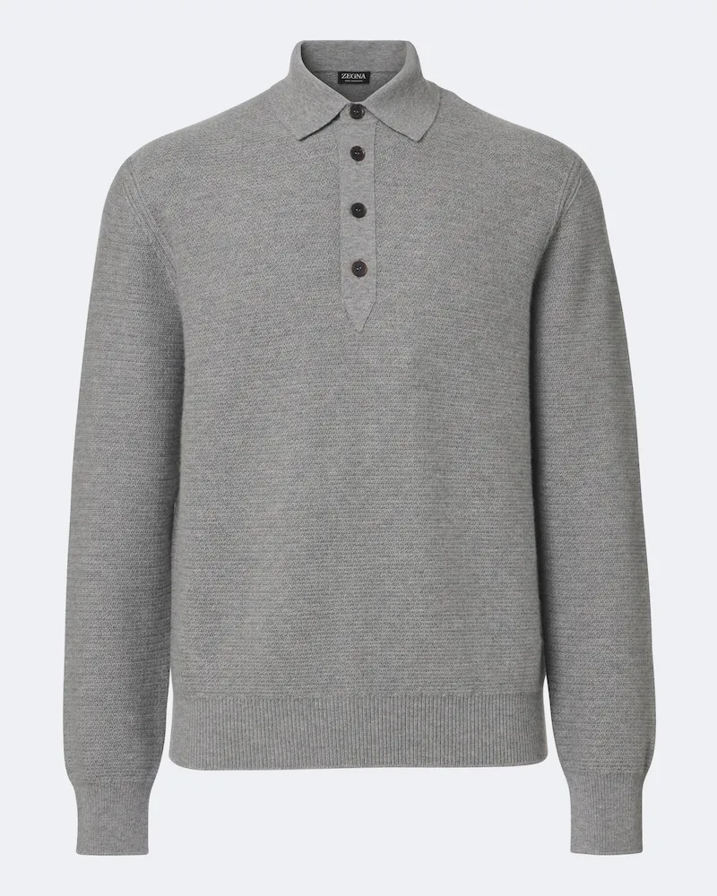 Ermenegildo Zegna Polopullover aus Kaschmir Grau