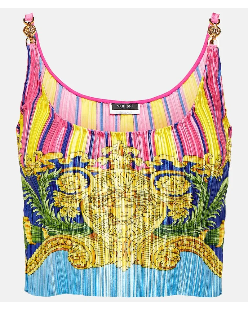 Versace Cropped-Top Medusa Palm Springs Multicolor