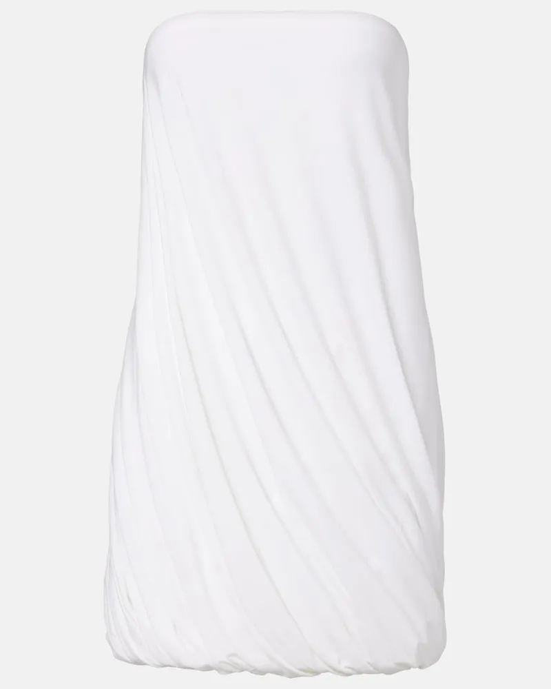 Norma Kamali Minikleid Twist aus Jersey Weiß