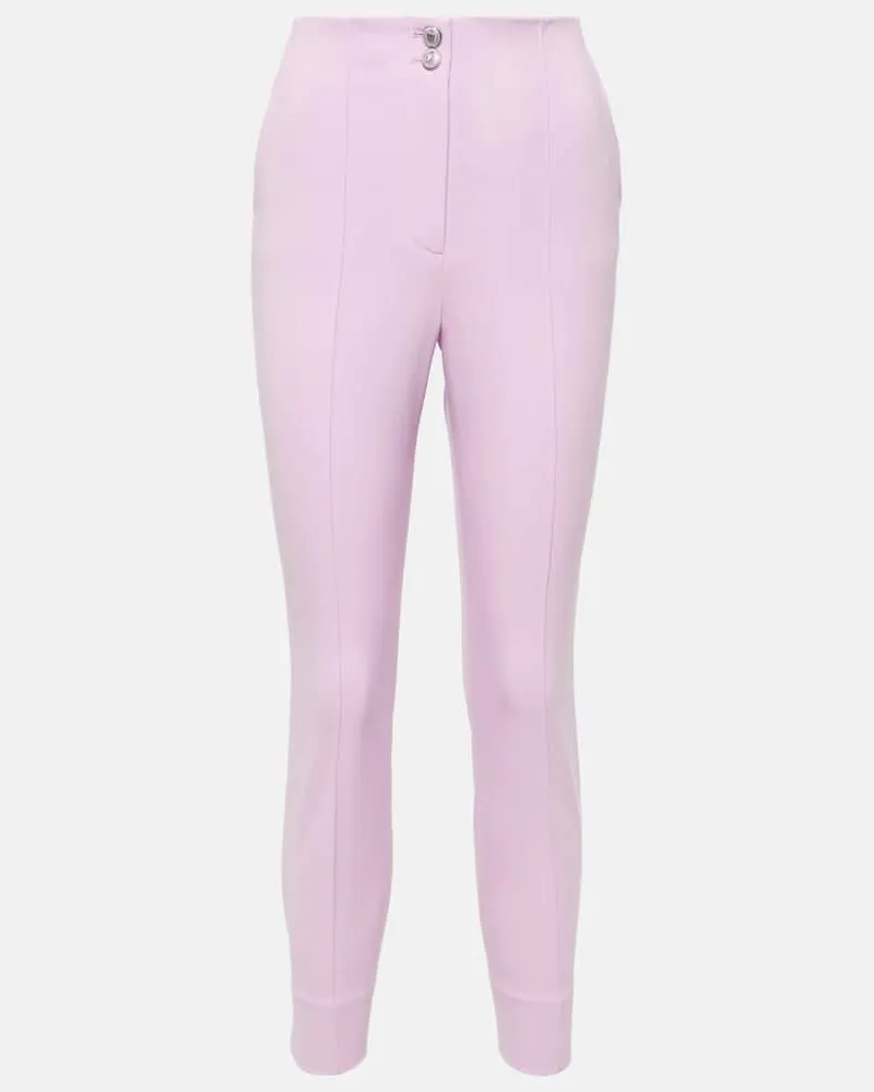 Veronica Beard Schmale High-Rise Cropped-Hose Kean Violett