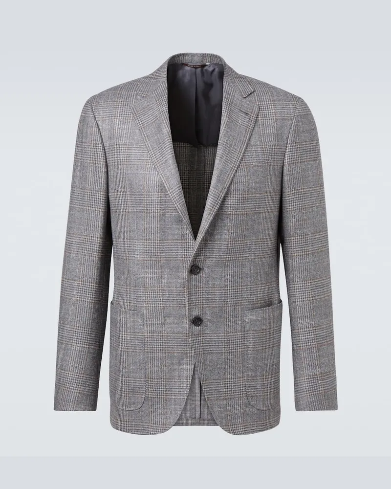 Canali Blazer aus Wolle, Seide und Kaschmir Grau