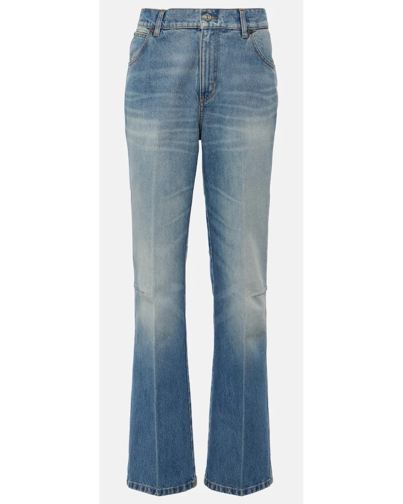Victoria Beckham Straight Jeans Faded Blau