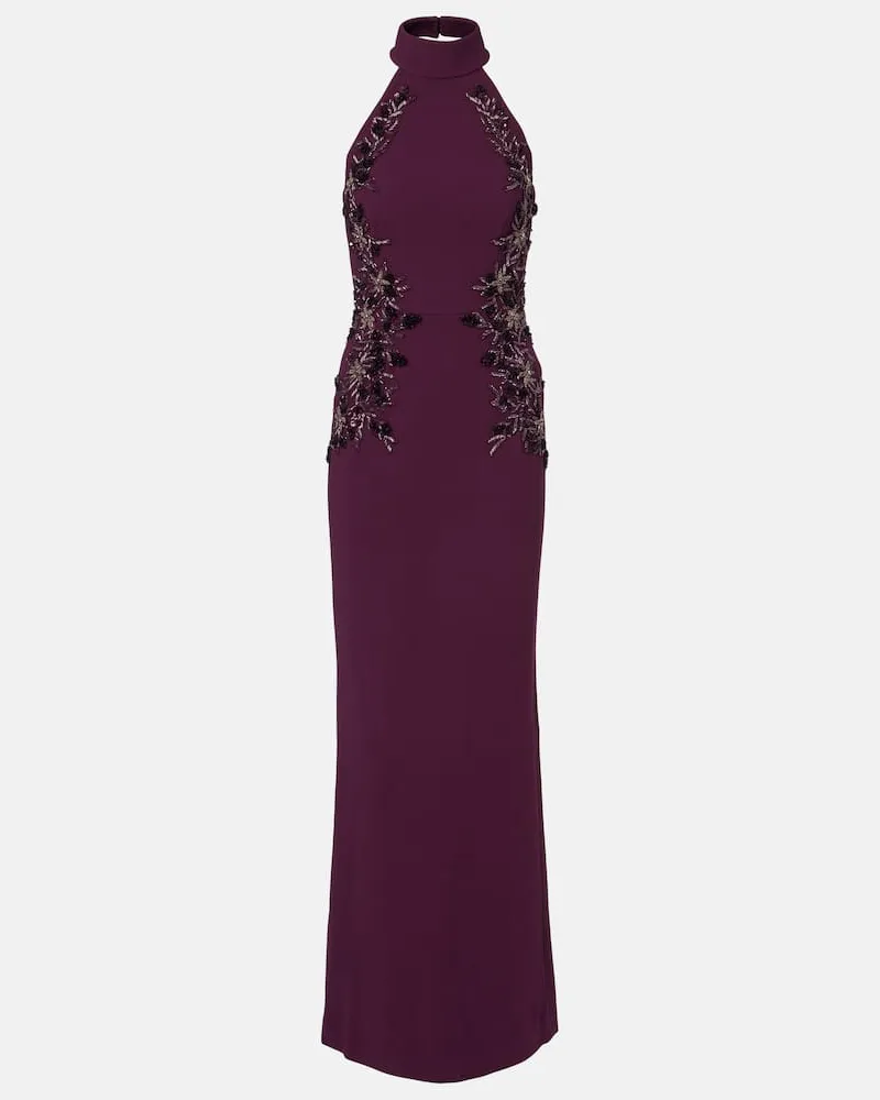 Rebecca Vallance Verzierte Robe Beatrice aus Crêpe Violett